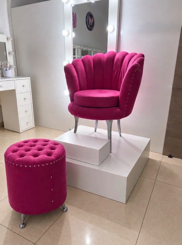 Producto - Combo tarima + sillón pétalo fucsia + Puff