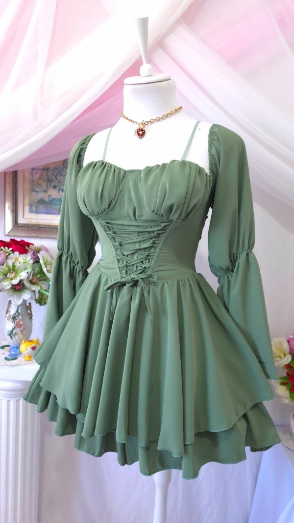 Producto - Vestido Coquette Samantha Verde! IMPORTADO NUEVO - 7