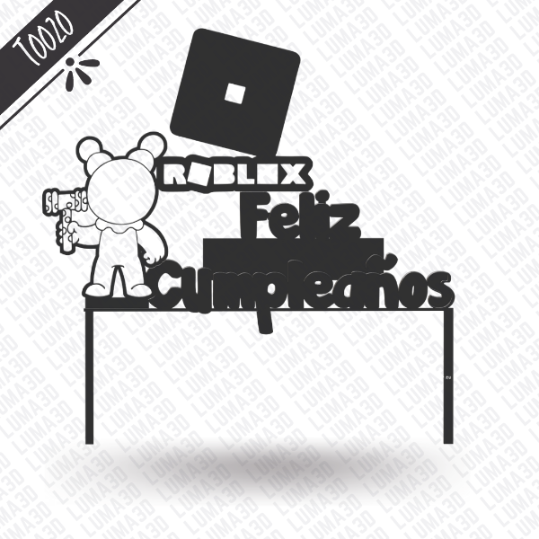 Producto - T0020 - Feliz cumpleaños - Roblox - Topper