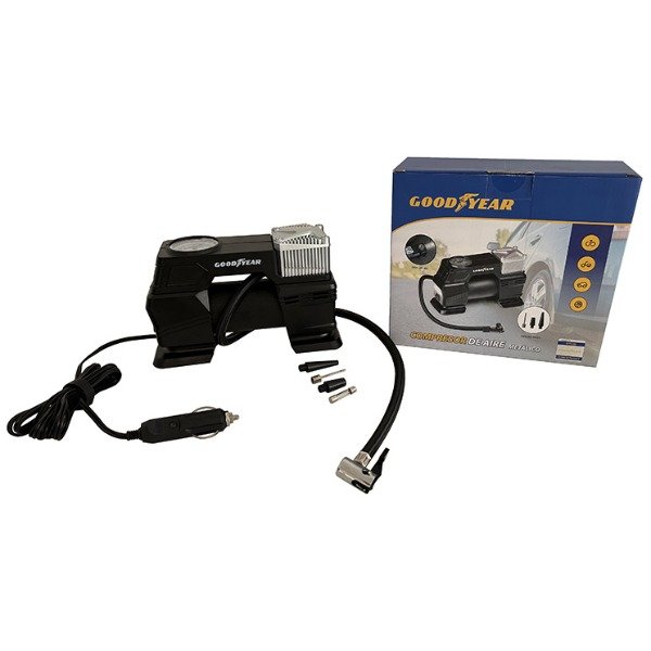 Producto - COMPRESOR DE AIRE GOODYEAR 12V REFORZADO CON LUZ 150 PSI GY-2217
