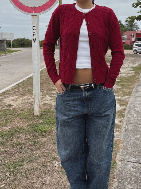 Producto - cardigan polo cherry