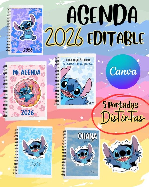 Producto - AGENDA STICH EDITABLE CANVA 2026