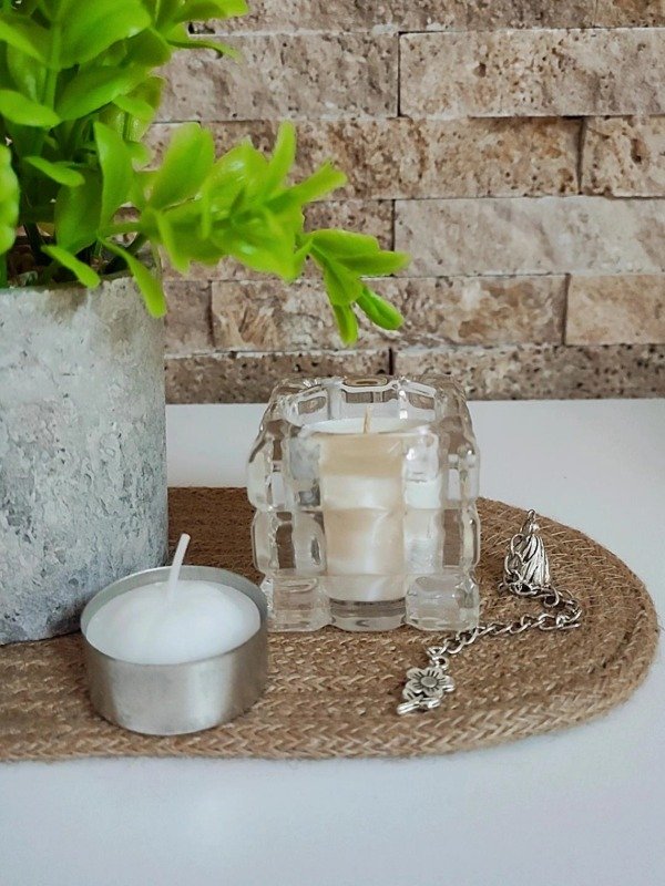 Producto - Vela de soja en Portavelas cubo tamaño mini
