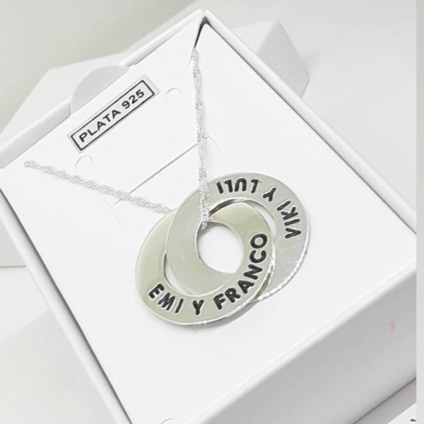 Producto - ARGOLLAS RUSAS POR DOS CON GRABADO PLATA 925