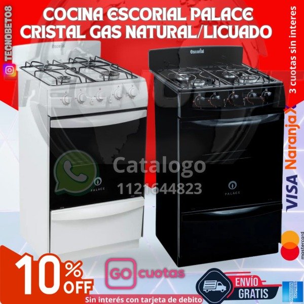 Producto - COCINA ESCORIAL PALACE CRISTAL GAS NATURAL/LICUADO