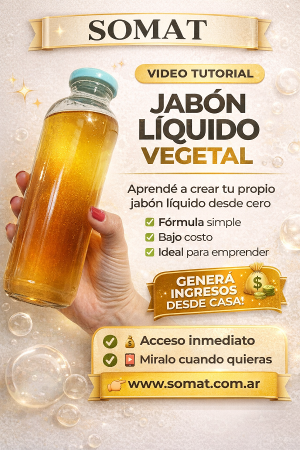 Producto - Video tutorial para elaborar Jabón líquido vegetal