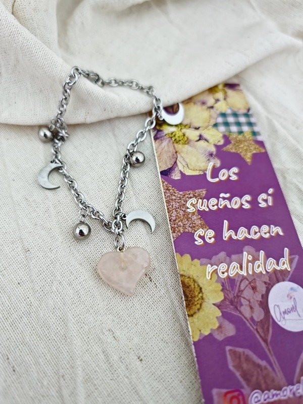 Producto - Pulsera Corazón Cuarzo Rosa