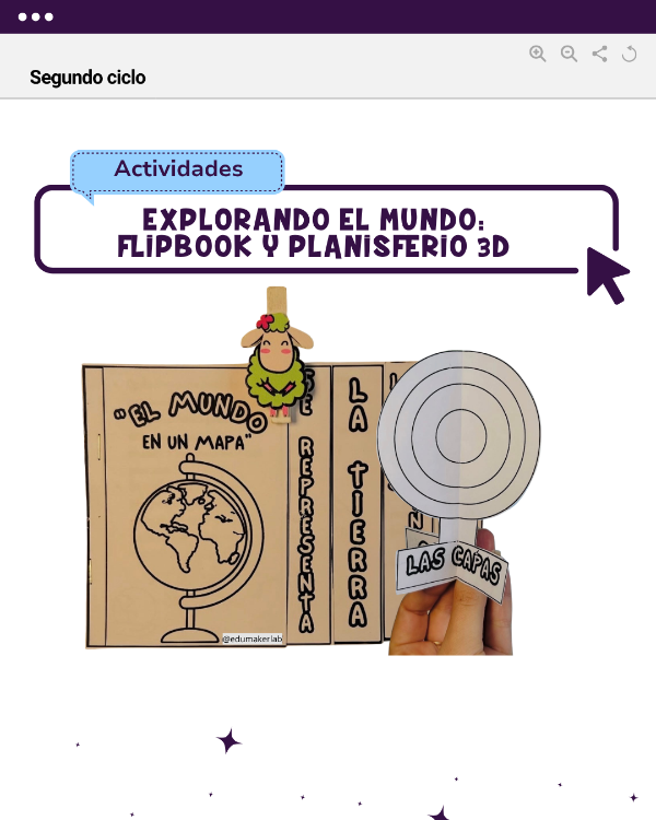 Producto - EXPLORAMOS EL MUNDO: FLIPBOOK Y PLANISFERIO 3D (TIERRA)