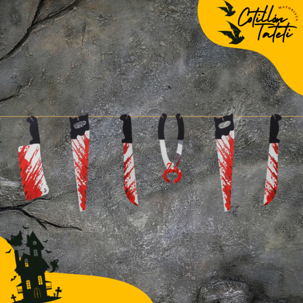 Producto - GUIRNALDA CUCHILLAS SANGRIENTAS - 1,8mts.