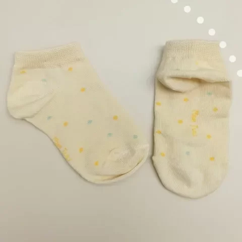 Producto - Soquete Vainilla Pintitas Amarilla y Aqua