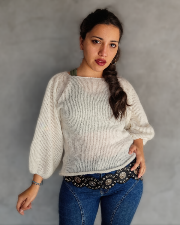 Producto - Sweater Mohair Burbuja Crema