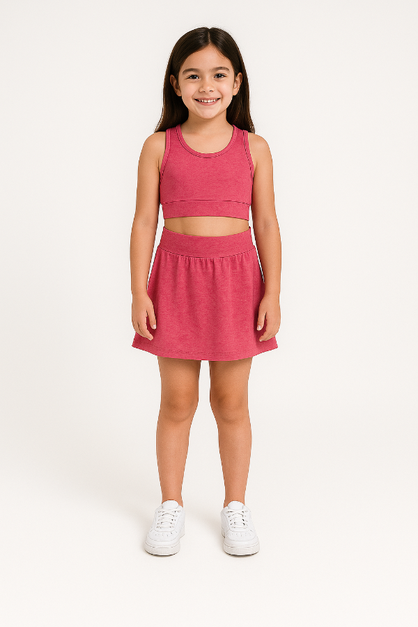Producto - CONJUNTO LYCRA TOP Y BIKER POLLERA NIÑA - 1