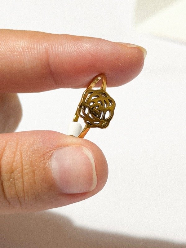 Producto - Anillo rosa-acero dorado