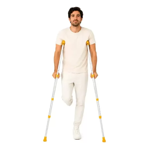 Producto - Muletas De Aluminio Ortopedicas Regulable En Altura Liviana - 0