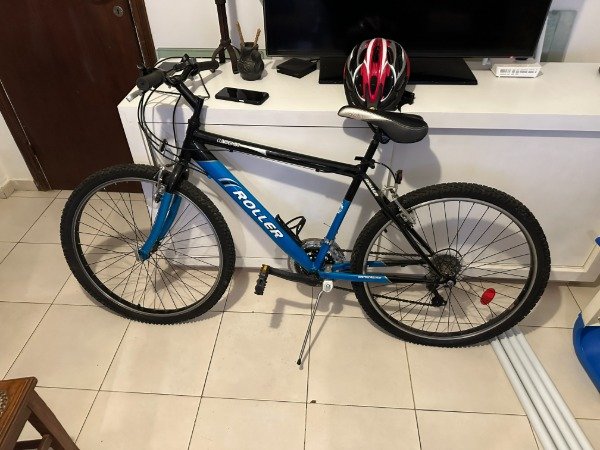 Producto - BICICLETA R26 ROLLER CLIMBER 150 NEGRA Y AZUL CON CASCO VAIRO S/M #11641
