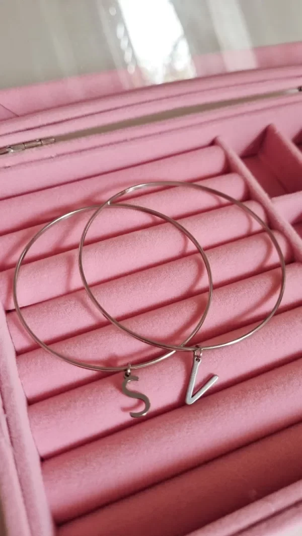 Producto - Esclavas acero quirúrgico iniciales S/V