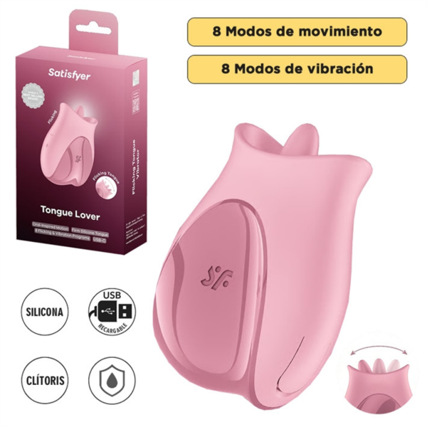 Producto - Estimulador de Clítoris - Lengua y Vibración Satisfyer Tongue Lover (Recargable) - 4