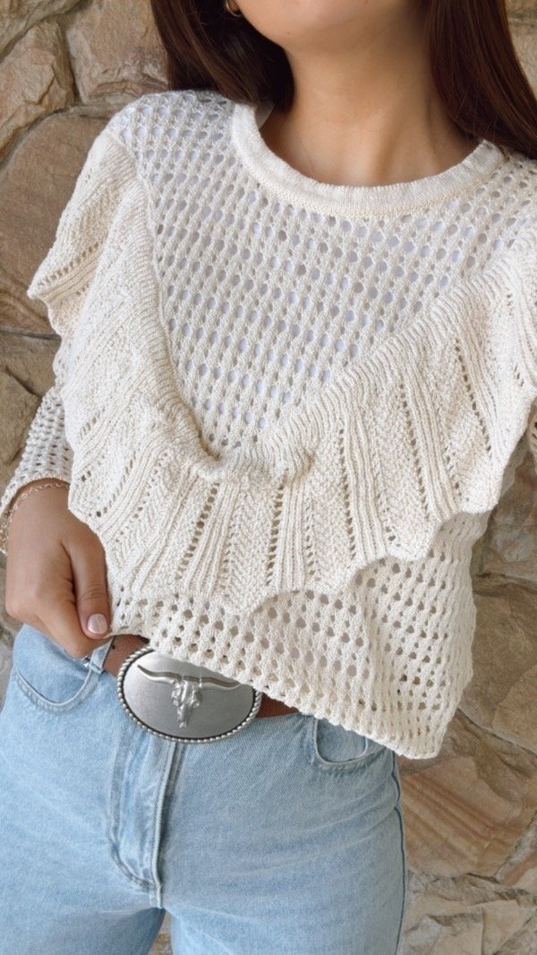 Producto - SWEATER CALADO CON VOLADOS