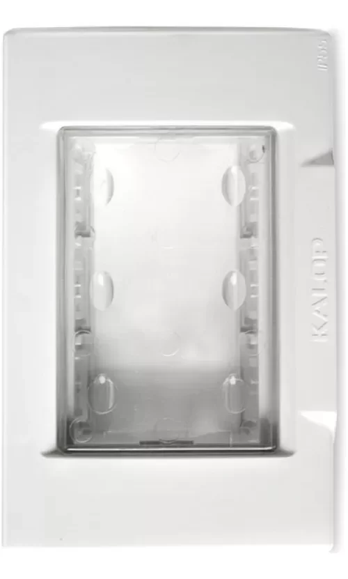 Producto - TAPA 3 MODULOS P/CAJA 5X10 IP55 BLANCA C/MEMBR. - KALOP