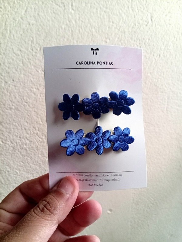 Producto - Hebilla flores azul