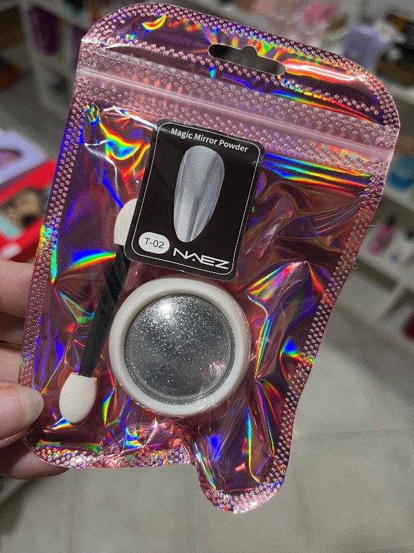 Producto - POLVO ESPEJO DORADO , PLATEADO , NEGRO , ROJO