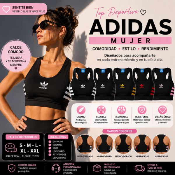 Producto - Top Deportivo Adidas Mujer Lycra Varios Modelos