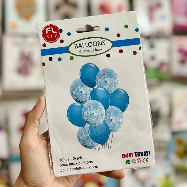 Producto - Set de globos látex CELESTE 10 pcs