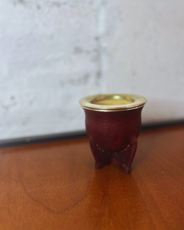 Producto - Mate camionero - virola de alpaca liso- bordo.