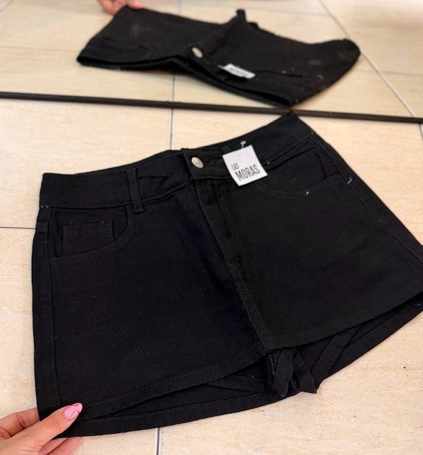 Producto - POLLERA SHORT JEAN NEGRO TOLEDO - 2