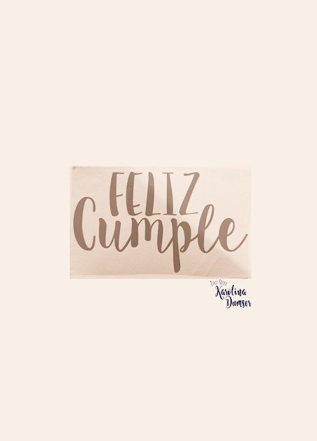 Producto - Vinilo Feliz Cumple Gris 17 x 10.50 cm.