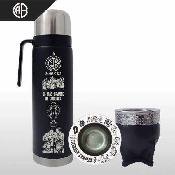 Producto - SET MATE PERSONALIZADO + TERMO MEDIA MANIJA BELGRANO CAMPEÓN V2 - 6
