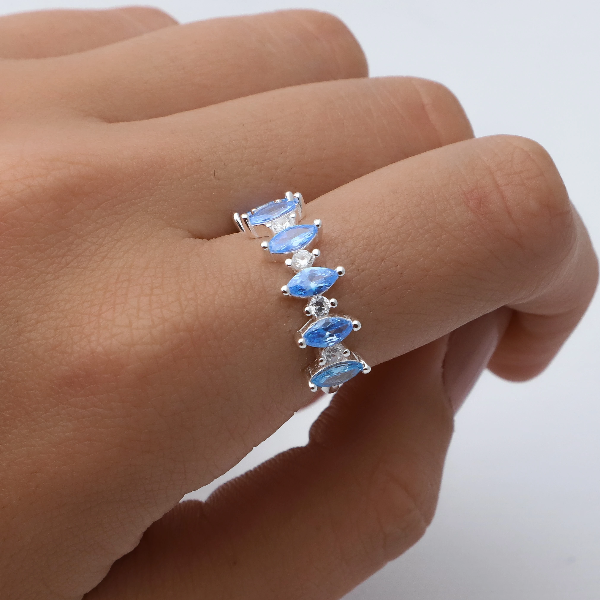 Producto - Anillo brillo celeste
