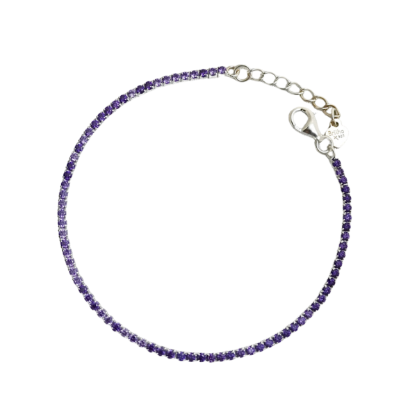 Producto - Pulsera Plata 925 Tenis Malva