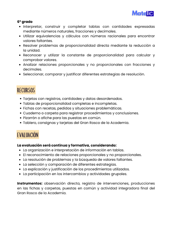 Producto - Proporcionalidad directa - 4to año Matetic - 3