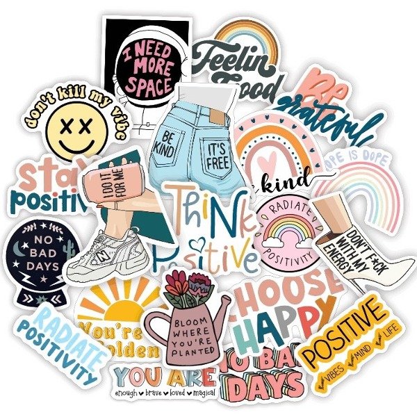 Producto - Pack 20 Stickers Vinilo Uv Premium - Frases 1