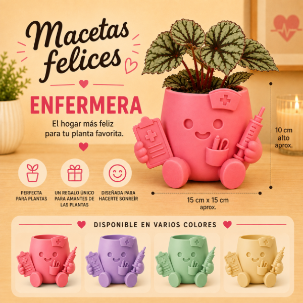 Producto - Macetas Felices 3D - Enfermera