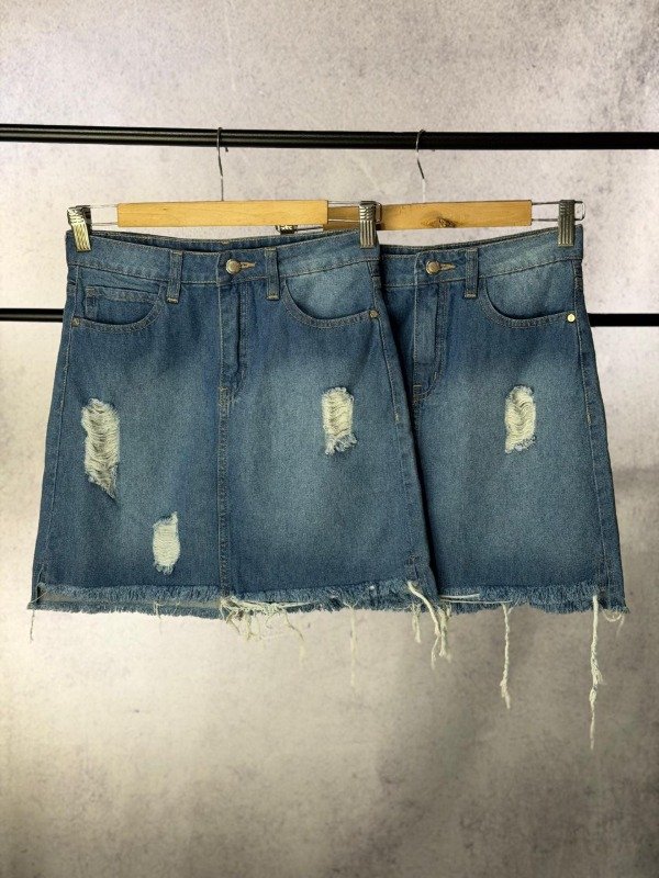 Producto - POLLERA JEAN RIGIDA ROTURAS NAHANA