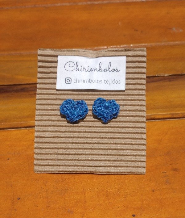Producto - Aro tejido pequeño azul