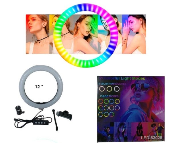 Producto - ARO SELFIE LED RBG 12PLG