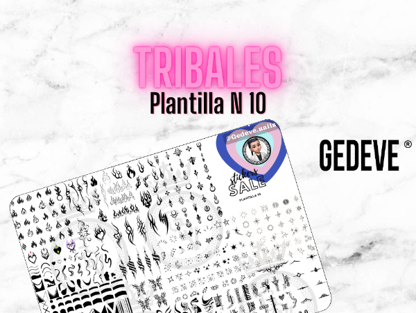 Producto - Plantilla para Stickers de Nail Art N 10 (TRIBALES) - PDF Descargable