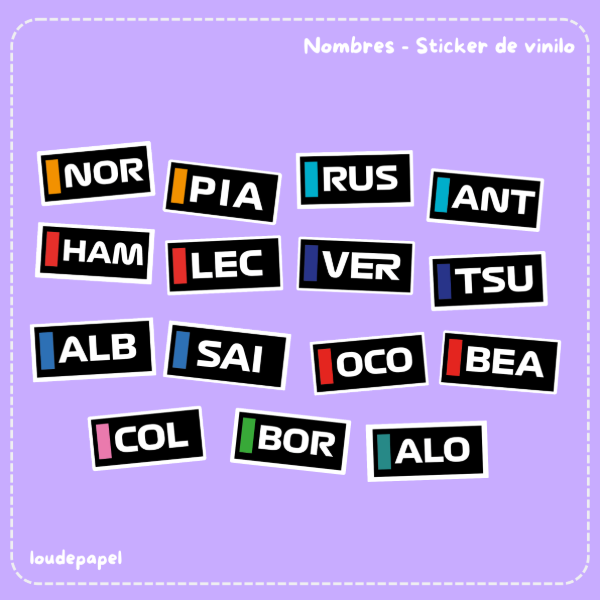 Producto - Nombres 2025 - Stickers de Vinilo