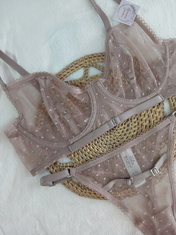 Producto - Conjunto con aro microtul nude T.95