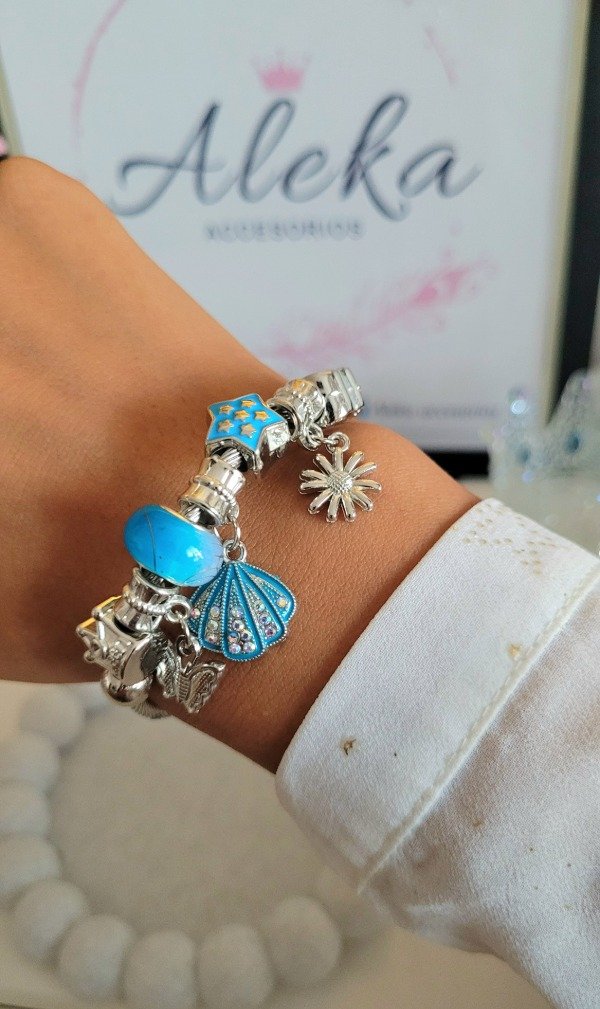 Producto - Pulsera esclava regulable azul de acero quirúrgico