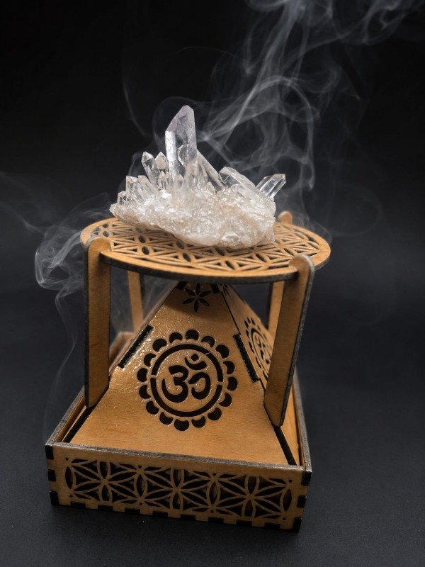 Producto - Estación de Limpieza Energética - Sahumador para Cristales, Tarot y Objetos - 3