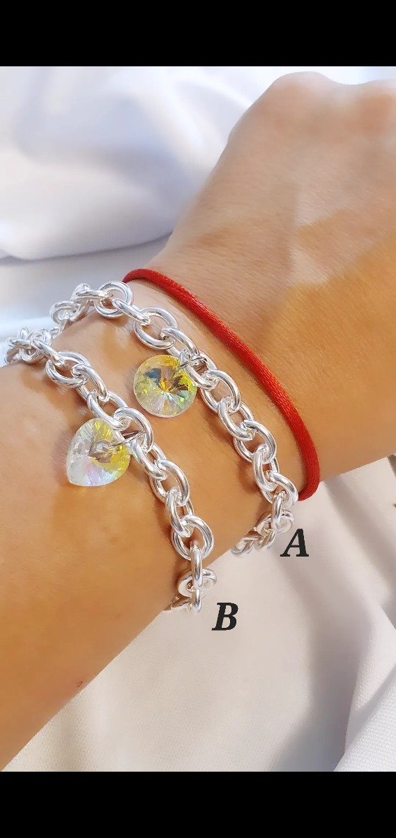 Producto - Pulseras rolo gruesas con dijes estilo swarovsky