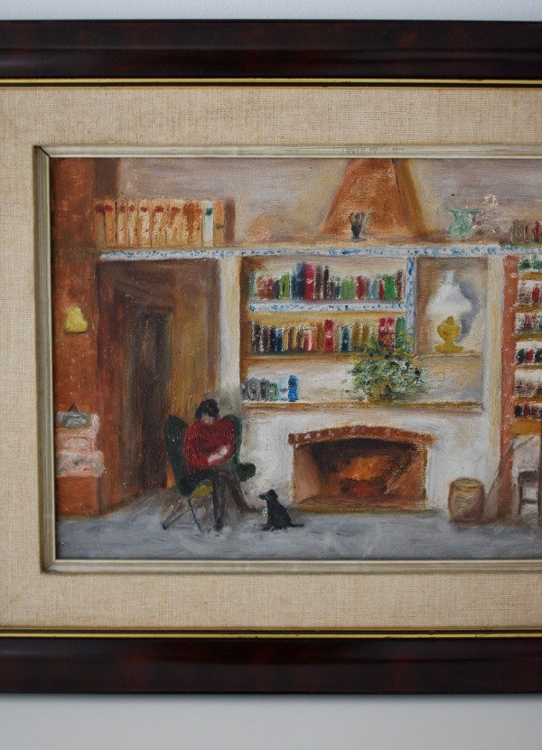 Producto - Cuadro antiguo con escena interior - 1