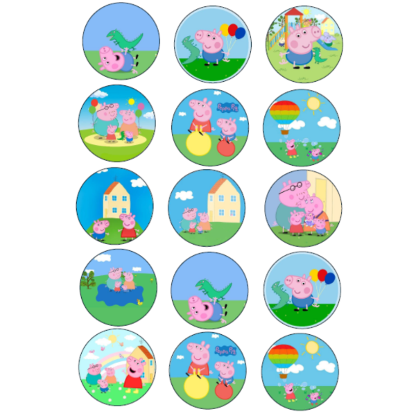 Producto - Lamina comestible cupcakes Peppa pig