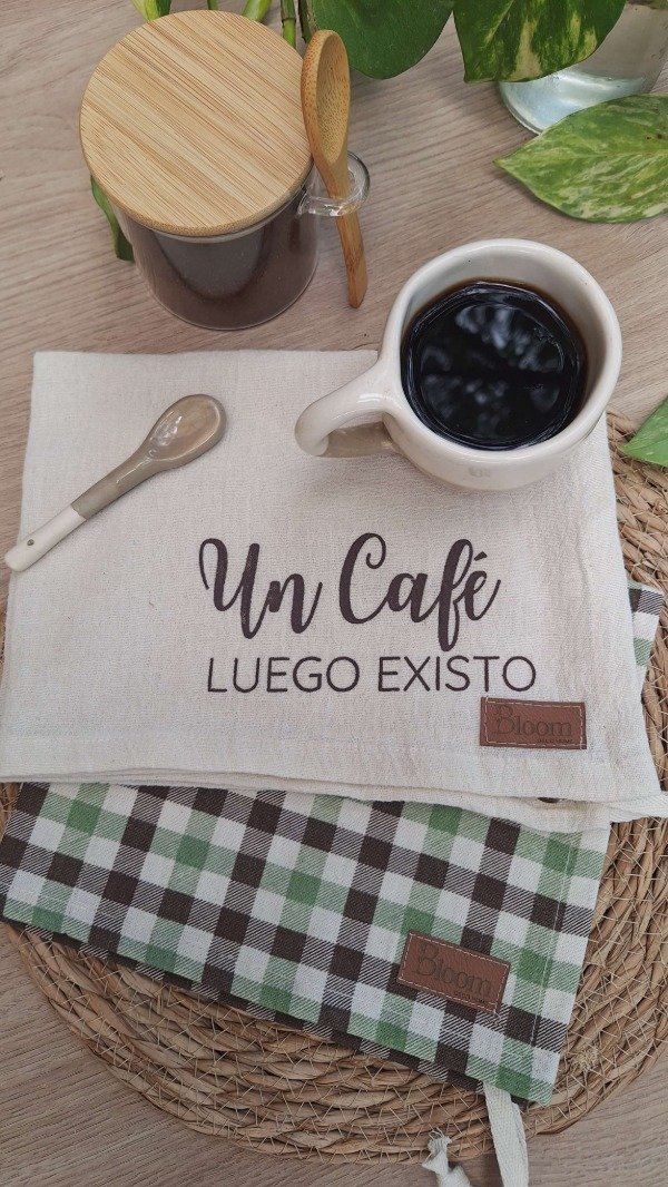 Producto - Individuales/Paño de Cocina x 2 "Un Café... - 1