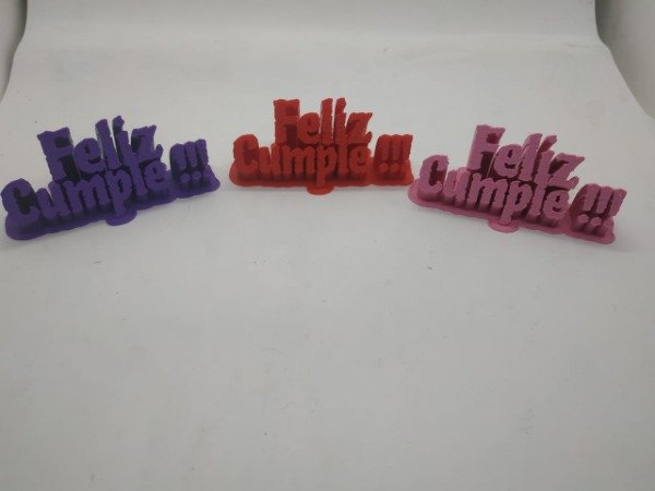 Producto - Cake Toppers 3 D Feliz Cumpleaños