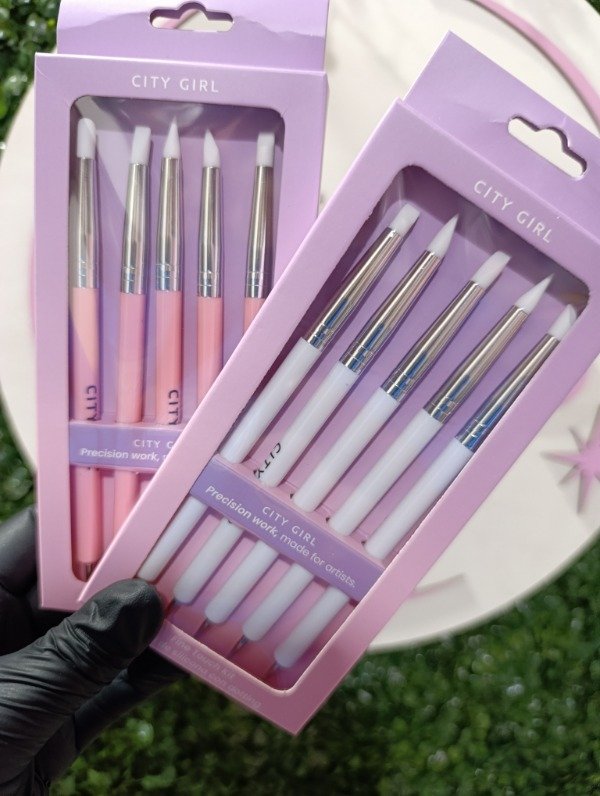 Producto - Pincel de silicona y dotting City Girl x 5